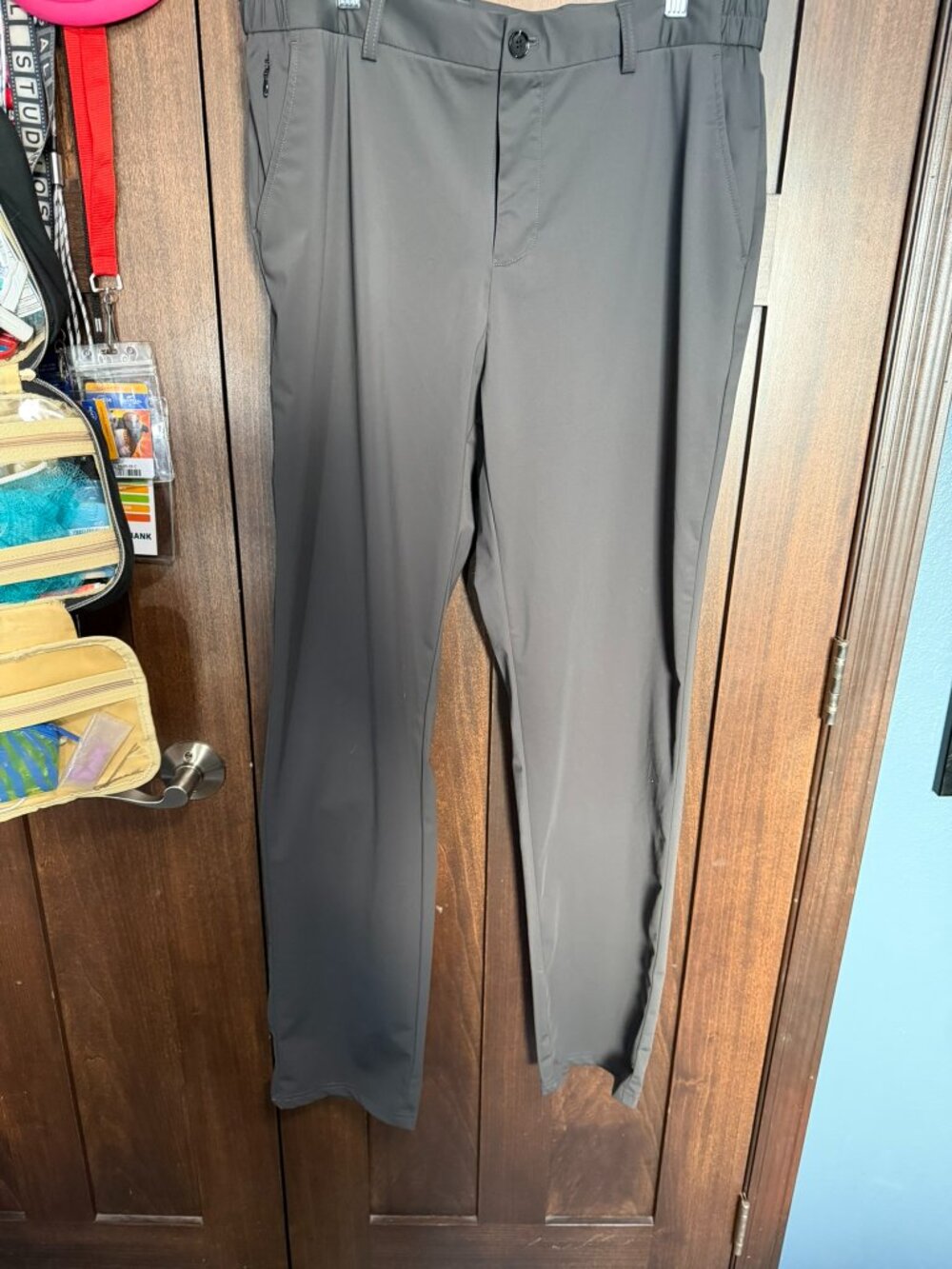 NWOT SPAIDERSILK Black Athletic Golf Dress Pants Waist 34 Lightweight Breathable